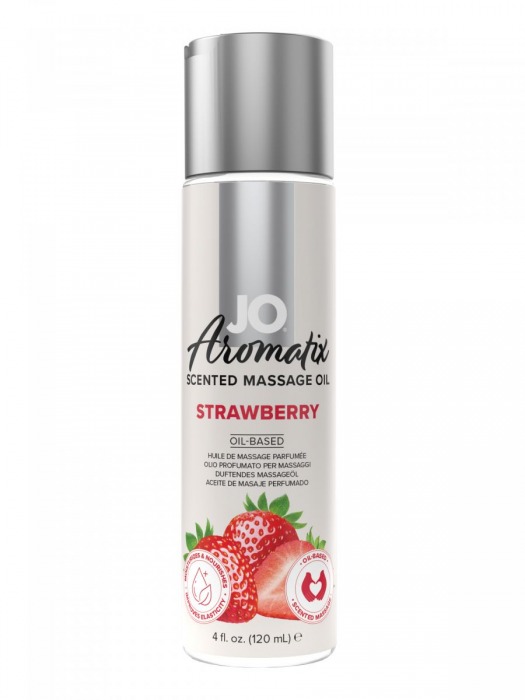 Массажное масло JO Aromatix Massage Oil Strawberry с ароматом клубники - 120 мл. - System JO - купить с доставкой в Липецке