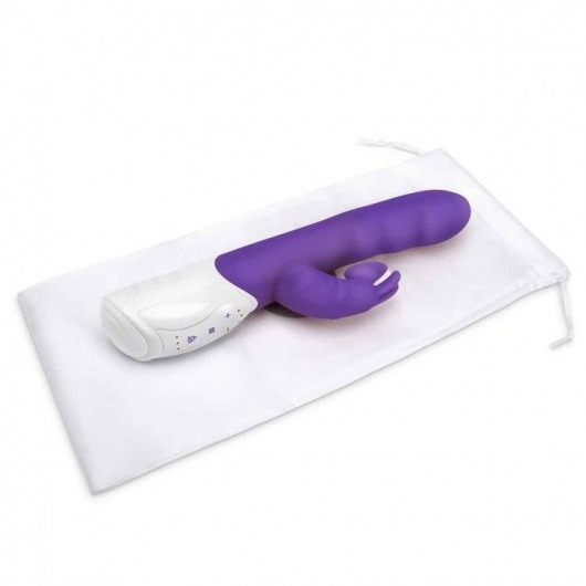 Фиолетовый вибромассажер с клиторальной стимуляцией Clitoral Suction Rabbit - 24,5 см. - Rabbit Essentials