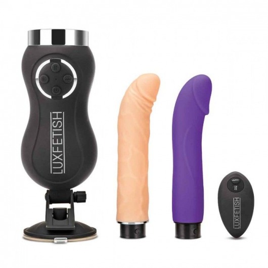 Портативная секс-машина Thrusting Compact Sex Machine c 2 насадками - Lux Fetish - купить с доставкой в Липецке