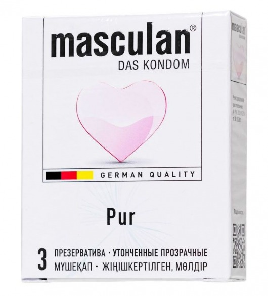 Супертонкие презервативы Masculan Pur - 3 шт. - Masculan - купить с доставкой в Липецке