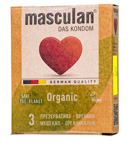 Экологически чистые презервативы Masculan Organic - 3 шт. - Masculan - купить с доставкой в Липецке