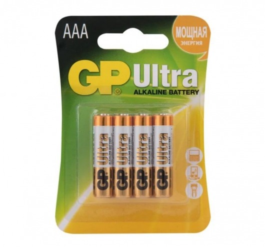 Батарейки алкалиновые GP Ultra Alkaline 24А AАA/LR03 - 4 шт. - Элементы питания - купить с доставкой в Липецке