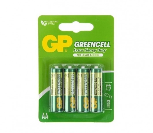 Батарейки солевые GP GreenCell AA/R6G - 4 шт. - Элементы питания - купить с доставкой в Липецке