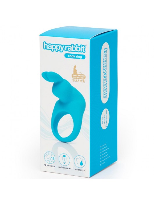 Голубое эрекционное виброкольцо Happy Rabbit Rechargeable Rabbit Cock Ring - Happy Rabbit - в Липецке купить с доставкой