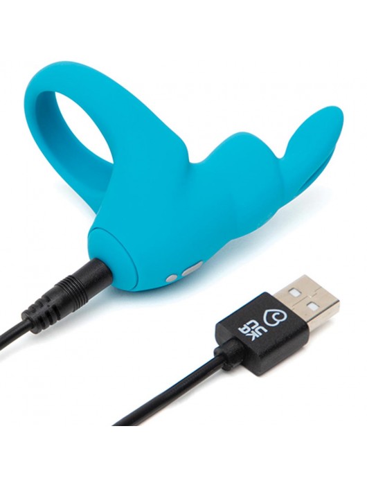 Голубое эрекционное виброкольцо Happy Rabbit Rechargeable Rabbit Cock Ring - Happy Rabbit - в Липецке купить с доставкой