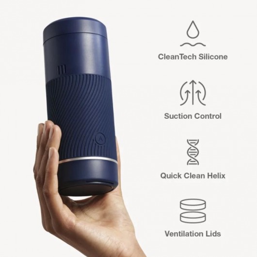 Синий мастурбатор с контролем всасывания Arcwave Pow Stroker - Arcwave - в Липецке купить с доставкой