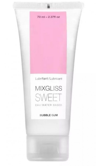Смазка на водной основе Mixgliss Sweet с ароматом бабл-гам - 70 мл. - Mixgliss - купить с доставкой в Липецке
