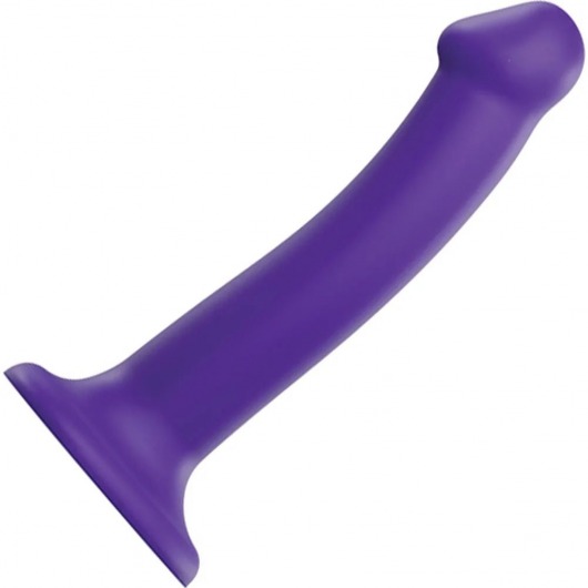 Фиолетовый фаллоимитатор-насадка Strap-On-Me Dildo Dual Density size M - 18 см. - Strap-on-me - купить с доставкой в Липецке