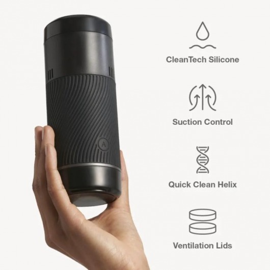 Черный мастурбатор с контролем всасывания Arcwave Pow Stroker - Arcwave - в Липецке купить с доставкой