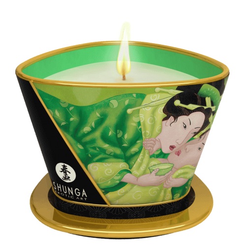 Массажная свеча Exotic Green Tea с ароматом зелёного чая - 170 мл. - Shunga - купить с доставкой в Липецке