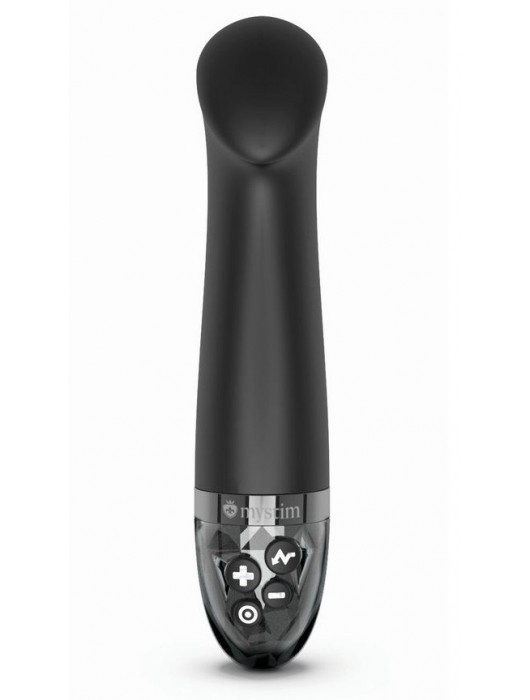 Черный вибратор с функцией электростимуляции Right on Ron - 17 см. - MyStim - купить с доставкой в Липецке