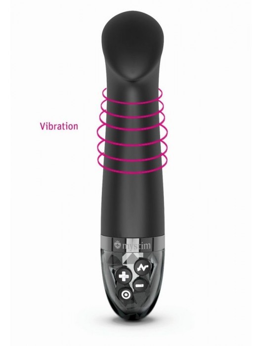 Черный вибратор с функцией электростимуляции Right on Ron - 17 см. - MyStim - купить с доставкой в Липецке