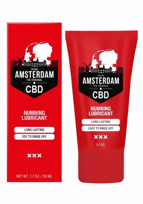 Пролонгирующий лубрикант Numbing CBD from Amsterdam - 50 мл. - Shots Media BV - купить с доставкой в Липецке