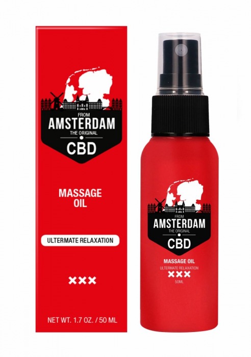 Стимулирующее массажное масло CBD from Amsterdam Massage Oil - 50 мл. - Shots Media BV - купить с доставкой в Липецке