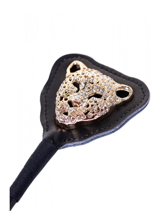 Чёрный стек с фигуркой леопарда на наконечнике - 21 см. - ToyFa - купить с доставкой в Липецке