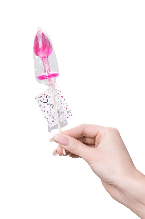 Розовый леденец  в форме анальной втулки со вкусом айриш крим - 29 гр. - Sosuчki - купить с доставкой в Липецке