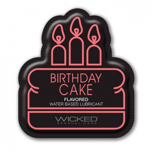 Лубрикант на водной основе со вкусом торта с кремом Wicked Aqua Birthday cake - 3 мл. - Wicked - купить с доставкой в Липецке