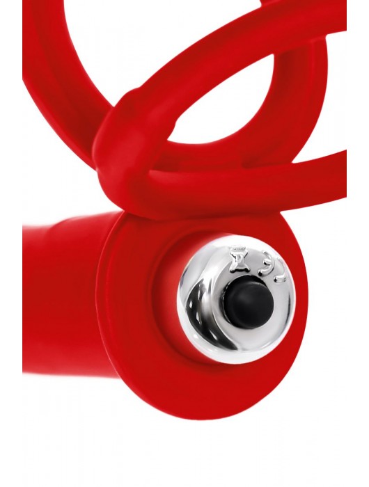 Красная насадка на пенис для двойного проникновения - 19 см. - ToyFa - купить с доставкой в Липецке