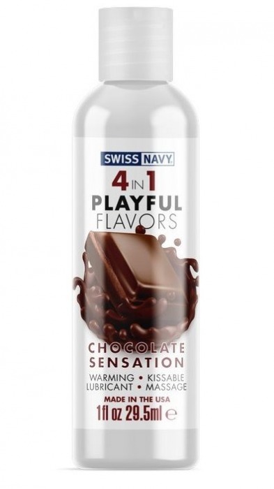 Массажный гель 4-в-1 Chocolate Sensation с ароматом шоколада - 29,5 мл. - Swiss navy - купить с доставкой в Липецке