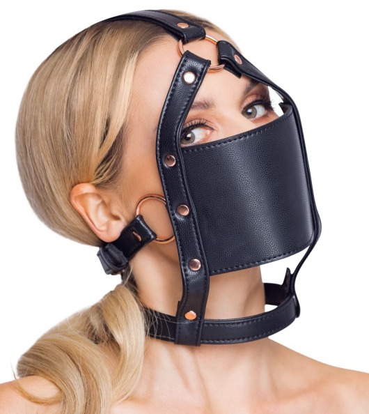 Черный намордник с кляпом-шаром Head Harness With A Gag - Orion - купить с доставкой в Липецке