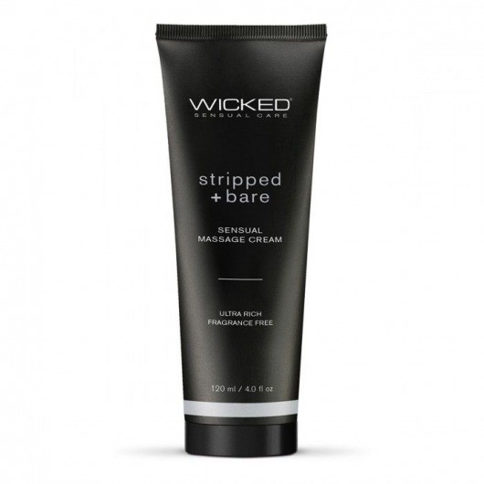 Массажный легкий крем WICKED Stripped plus Bare - 120 мл. - Wicked - купить с доставкой в Липецке