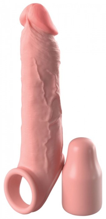 Телесная насадка-удлинитель 2 Inch Silicone X-tension with Strap - 20,3 см. - Pipedream - в Липецке купить с доставкой
