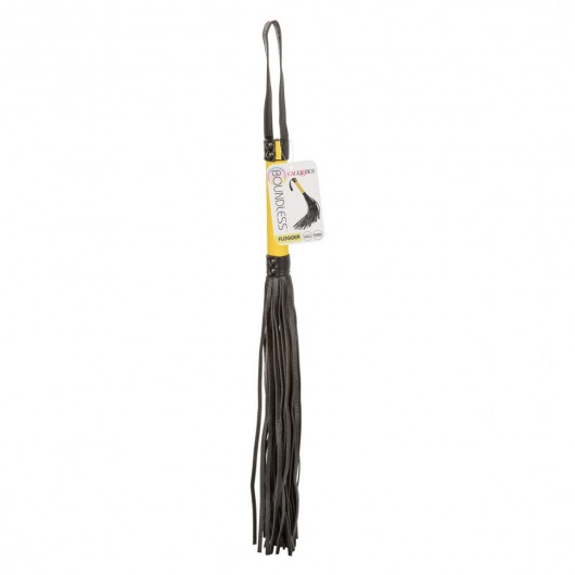 Черная плеть с желтой рукоятью Boundless Flogger - 69,25 см. - California Exotic Novelties - купить с доставкой в Липецке