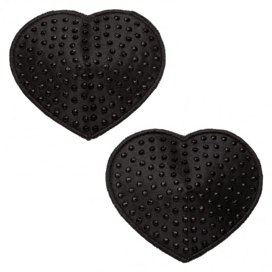 Черные пэстисы в форме сердечек Heart Pasties - California Exotic Novelties - купить с доставкой в Липецке