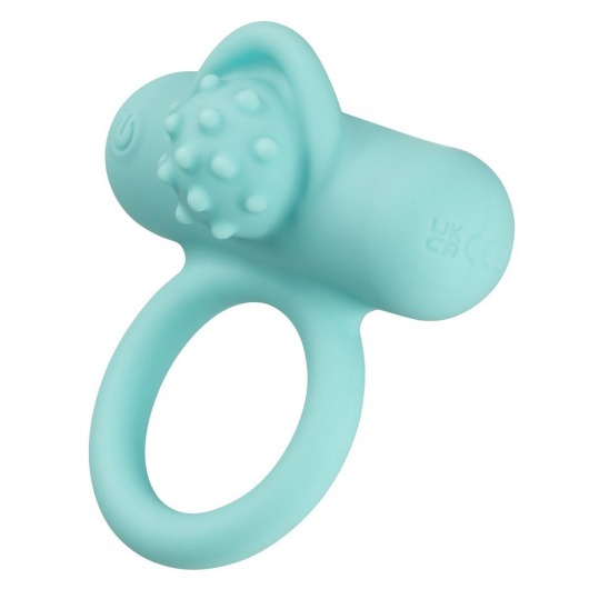 Аквамариновое эрекционное виброкольцо Silicone Rechargeable Nubby Lover’s Delight - California Exotic Novelties - в Липецке купить с доставкой