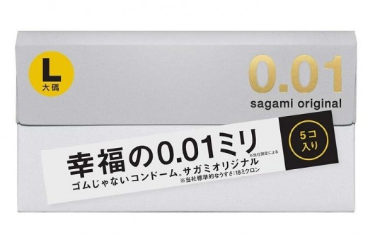 Презервативы Sagami Original 0.02 L-size увеличенного размера - 5 шт. - Sagami - купить с доставкой в Липецке