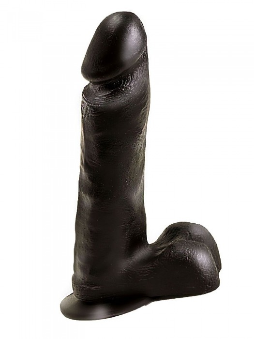 Чёрный дилдо на присоске - 19 см. - LOVETOY (А-Полимер) купить с доставкой в интернет-магазине Orgasmix в Липецке Чёрный дилдо на присоске - 19 см. - LOVETOY (А-Полимер)