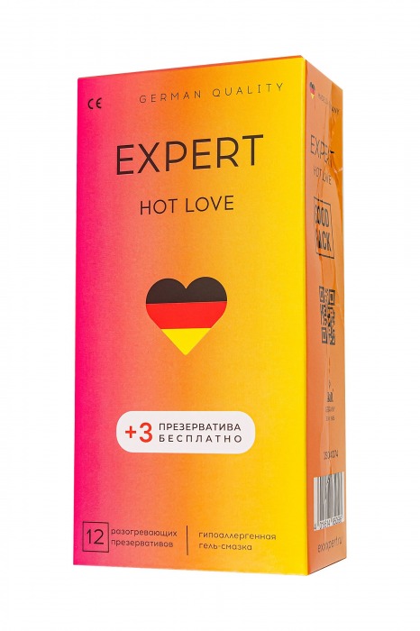 Презервативы EXPERT Hot Love с разогревающим эффектом - 12 шт.(+3 в подарок) - Expert - купить с доставкой в Липецке