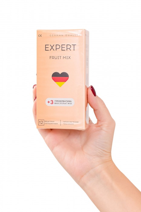 Ароматизированные презервативы EXPERT Fruit Mix - 12 шт.(+3 в подарок) - Expert - купить с доставкой в Липецке
