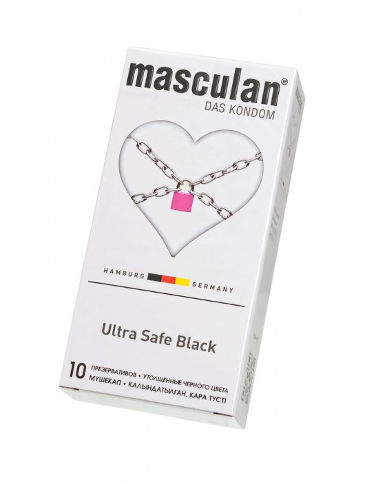 Ультрапрочные презервативы Masculan Ultra Safe Black - 10 шт. - Masculan - купить с доставкой в Липецке