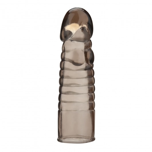 Дымчатая насадка-удлинитель Ribbed Realistic Penis Enhancing Sleeve Extension - 15,2 см. - BlueLine - в Липецке купить с доставкой