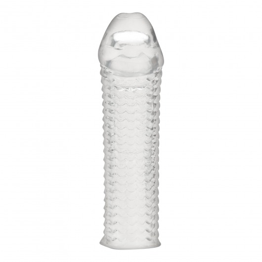 Текстурированная насадка на пенис Clear Textured Penis Enhancing Sleeve Extension - 16,5 см. - BlueLine - в Липецке купить с доставкой