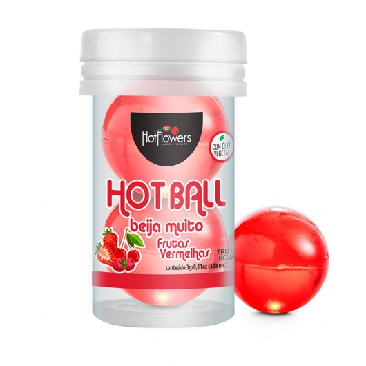 Лубрикант на масляной основе Hot Ball Beija Muito с ароматом ягод (2 шарика по 3 гр.) - HotFlowers - купить с доставкой в Липецке