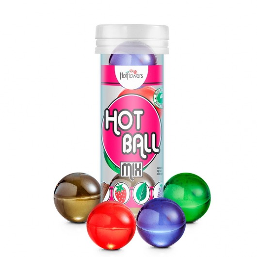 Ароматизированный лубрикант Hot Ball Mix на масляной основе (4 шарика по 3 гр.) - HotFlowers - купить с доставкой в Липецке