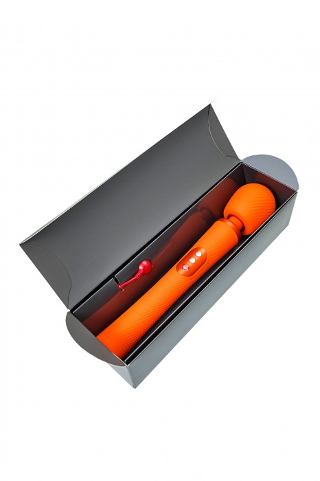 Оранжевый вибромассажер Vim Vibrating Wand - 31,3 см. - Fun Factory