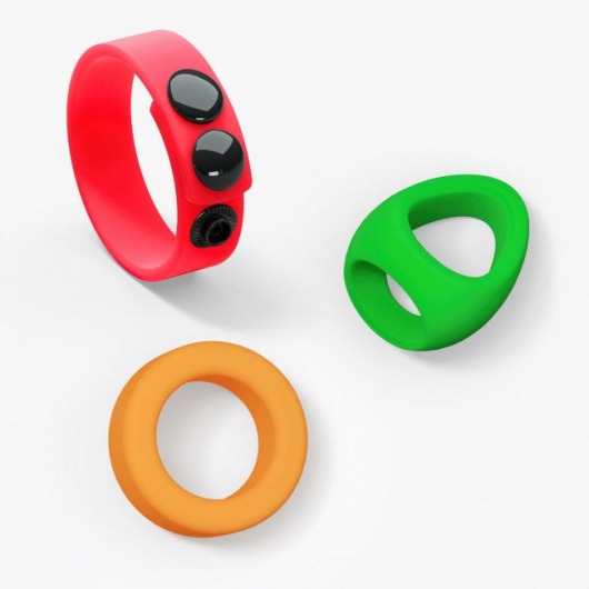 Набор из 3 разноцветных эрекционных колец Kit Neon Ring - Love to Love - в Липецке купить с доставкой