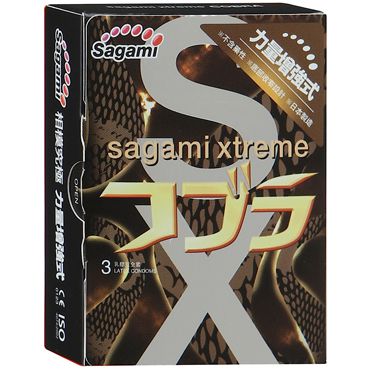 Суженные к основанию презервативы Sagami Xtreme COBRA - 3 шт. - Sagami - купить с доставкой в Липецке