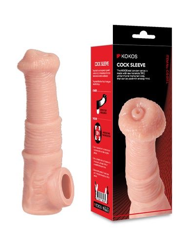 Телесная фантазийная насадка на член Cock Sleeve Size M - KOKOS - в Липецке купить с доставкой