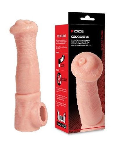 Телесная фантазийная насадка на член Cock Sleeve Size L - KOKOS - в Липецке купить с доставкой