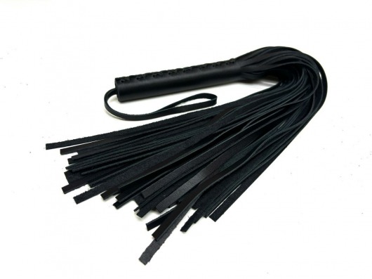 Черная цельная многохвостовая плеть из мягкой кожи - 57 см. - БДСМ Арсенал - купить с доставкой в Липецке