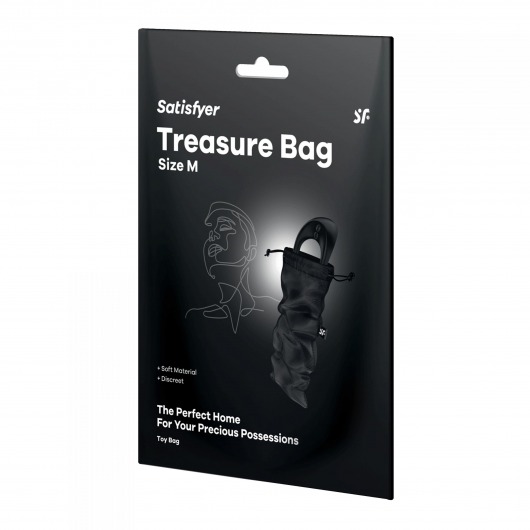 Черный мешочек для хранения игрушек Treasure Bag M - Satisfyer - купить с доставкой в Липецке