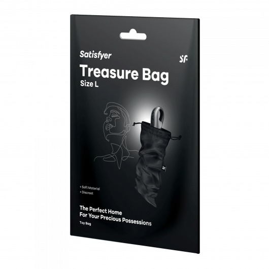 Черный мешочек для хранения игрушек Treasure Bag L - Satisfyer - купить с доставкой в Липецке