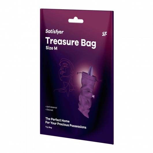 Фиолетовый мешочек для хранения игрушек Treasure Bag M - Satisfyer - купить с доставкой в Липецке