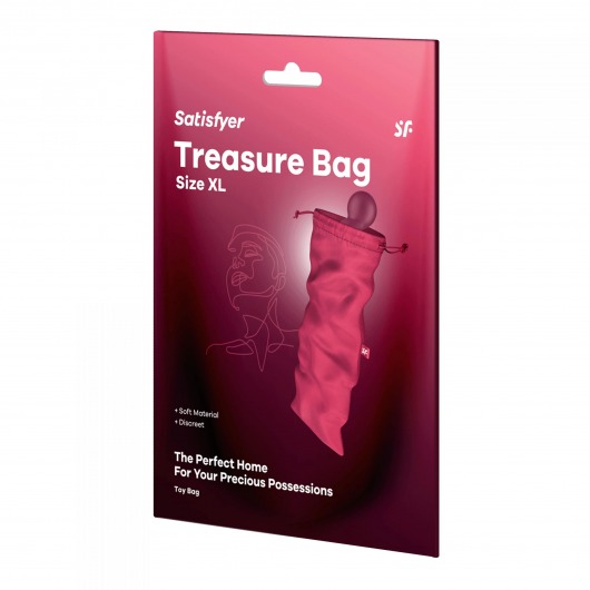 Розовый мешочек для хранения игрушек Treasure Bag XL - Satisfyer - купить с доставкой в Липецке