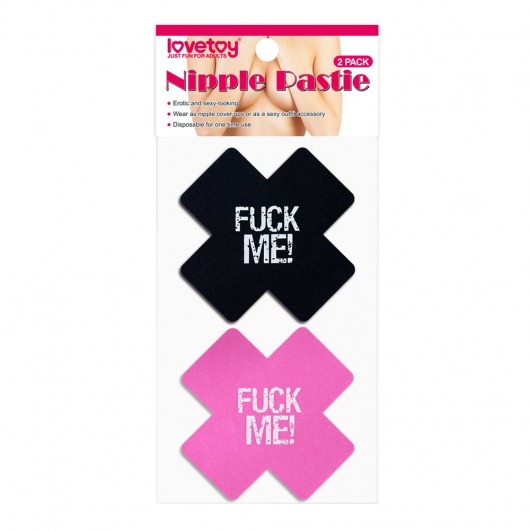 Набор из 2 пар пэстисов Cross Pattern Nipple Pasties - Lovetoy - купить с доставкой в Липецке