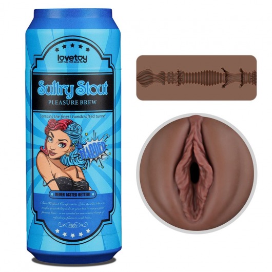 Коричневый мастурбатор-вагина Pleasure Brew Masturbator-Sultry Stout в банке - Lovetoy - в Липецке купить с доставкой